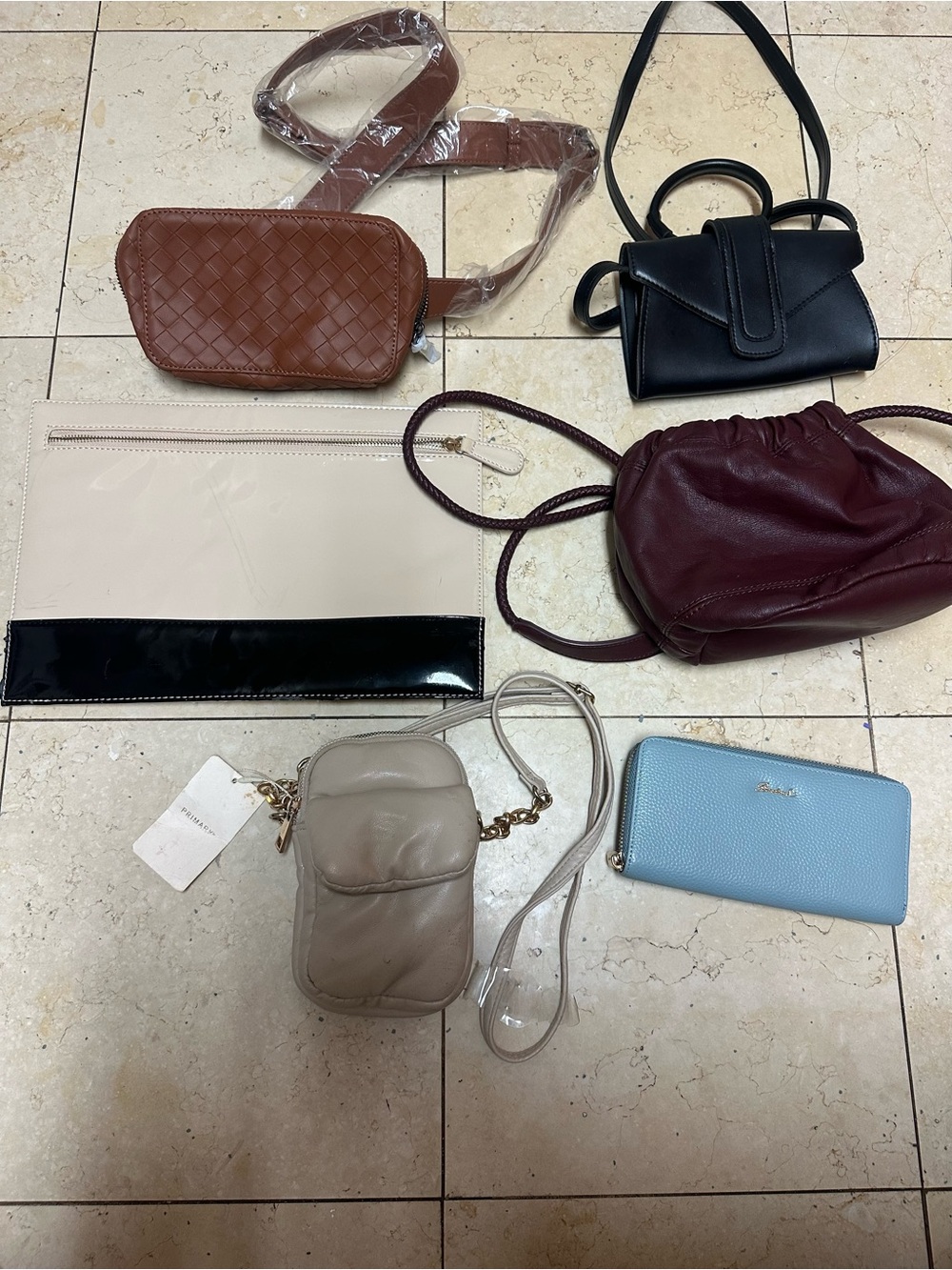 6 Piece Leather Purses Crossbody Bag and Wallet Bundle!